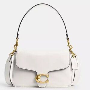 NWT ✅ Coach Calf Soft Tabby Shoulder Bag CAM98 CHALK⭐ NWT DUST BAG